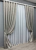 Комплект штор (2шт. 1,5х2,9м.) жакард, колекція "Мармур Al1". Колір світло-сірий. Код 443ш 30-183, фото 3