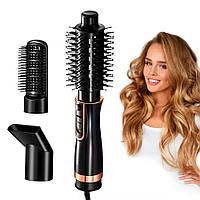 Фен-щітка для волосся 1000Вт + 3 насадки, від мережі, SK-15031 / Стайлер для завивки