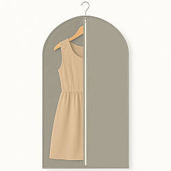 1шт Чохол для одягу на змійці 140х60см, напівпрозорий, Сірий / Чохол для зберігання одягу /Накидка для одягу