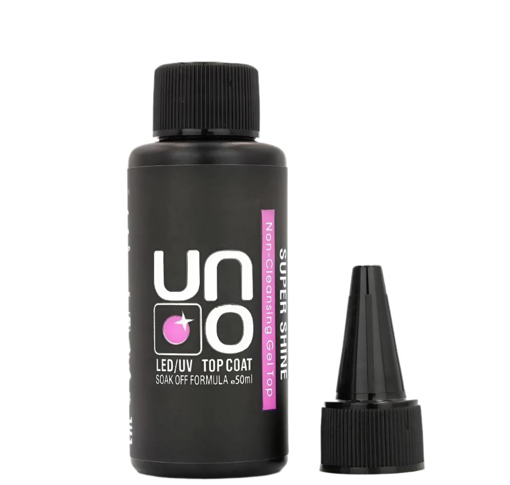 Топ для нігтів UNO Super Shine Non-Cleansing Top 50 мл, фото 1