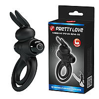 Ерекційне кільце з 10 режимами вібрації Pretty Love Vibrant Penis Ring III Black — вібрації для двох
