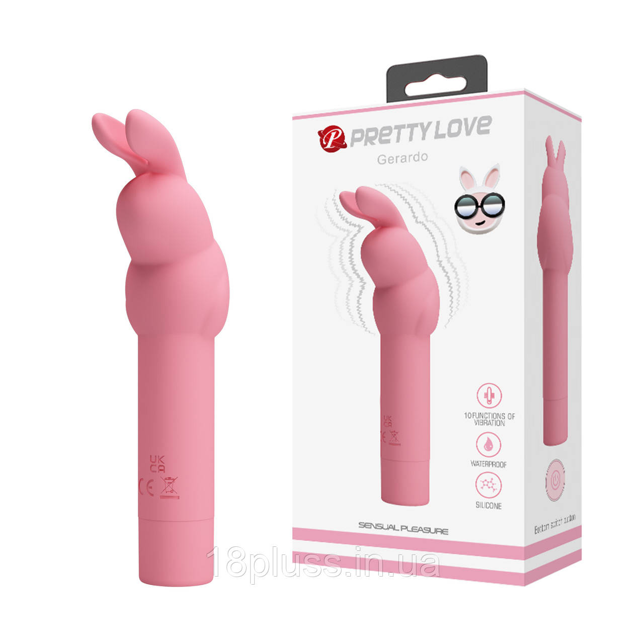 Елегантний силіконовий вібратор з 10 режимами вібрації Pretty Love Gerardo Vibrator Light Pink – компактна насолода завжди поруч, фото 1