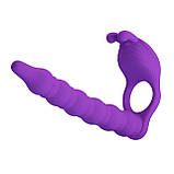 Вібраційне ерекційне кільце з стимулатором та функцією пам’яті Pretty Love Blackney Vibrating Enhacer Purple, фото 3