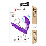 Вібраційне ерекційне кільце з стимулатором та функцією пам’яті Pretty Love Blackney Vibrating Enhacer Purple, фото 10