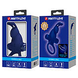 Ерекційне кільце з 10 режимами вібрації Pretty Love Vibrant Penis Ring I Blue — вібрації для двох, фото 10