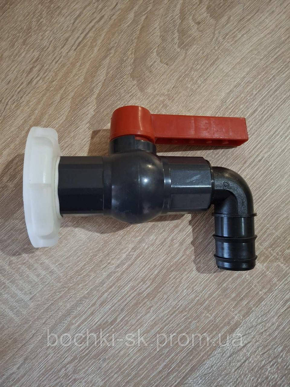 Кран з перехідником DN50 на шланг 32 мм (дрібна різь) 62 мм - фото 1 - id-p2094243251