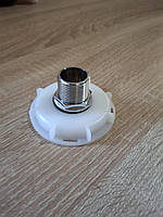 Перехідник з DN50 (дрібна різьба) діаметр 62мм на різьбу 3/4 латунь, нержавіюча сталь