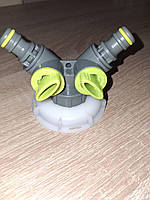 Перехідник ДН 62мм дрібна різьба на два штуцера 1" (дюйм)