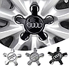 Ковпак (заглушка) зірка на литий диск AUDI (Ауді) 135 мм нова модель Чорний (8R0601165), фото 10