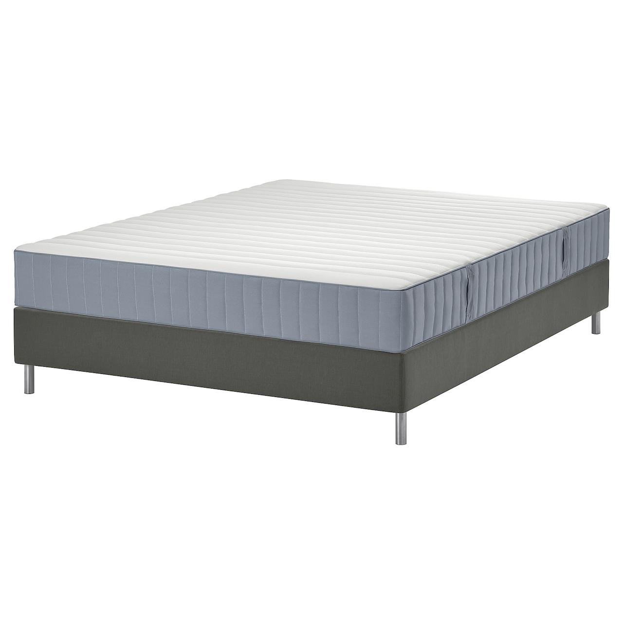 LYNGÖR Ліжко Continental, фірма Valevåg/світло-блакитний темно-сірий, 160x200 см IKEA 495.488.52