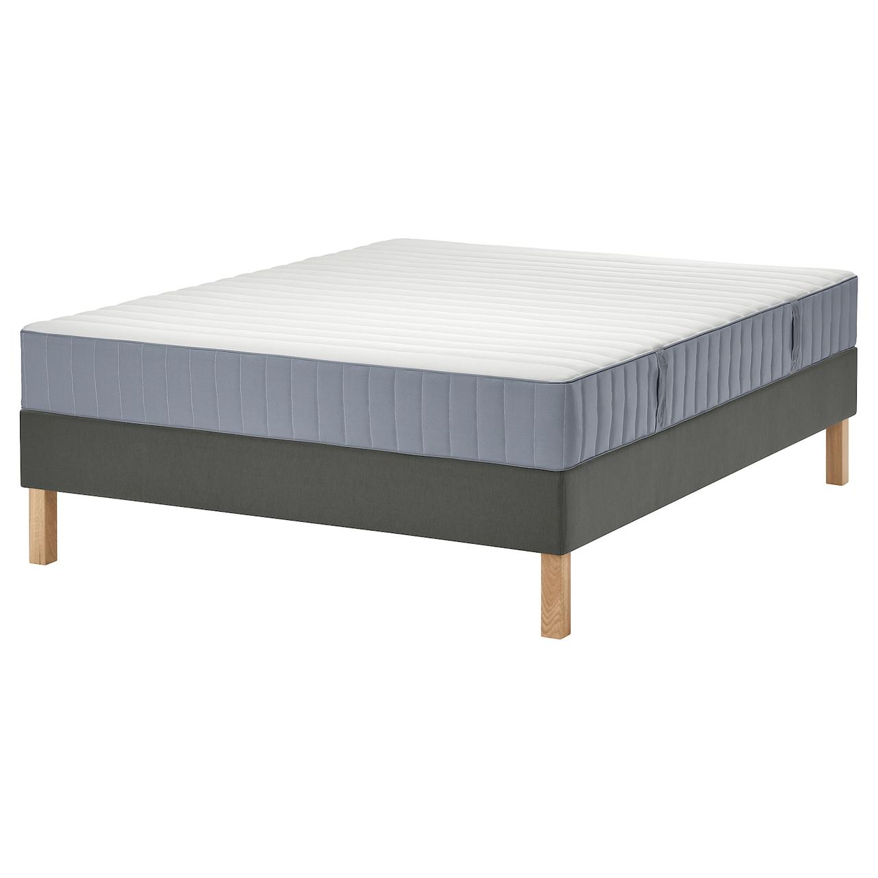 LYNGÖR Ліжко Continental, фірма Valevåg/світло-блакитний темно-сірий, 160x200 см IKEA 595.426.80