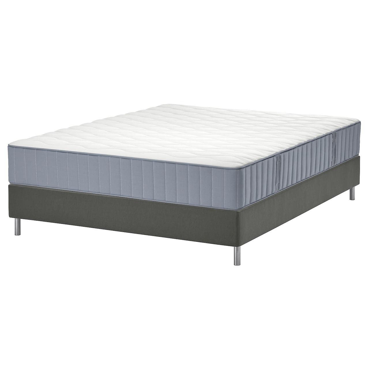 LYNGÖR Ліжко Continental, фірма Vågstranda/світло-блакитний темно-сірий, 140x200 см IKEA 095.537.70
