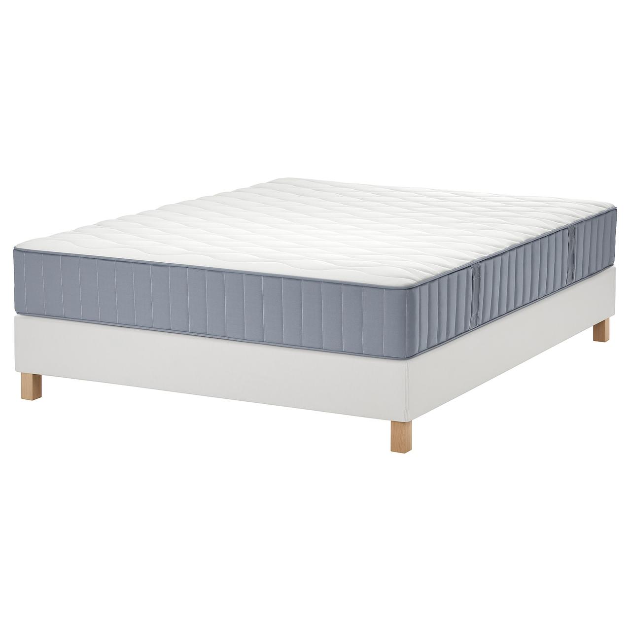 LYNGÖR Ліжко Continental, фірма Vågstranda/світло-блакитний білий, 140x200 см IKEA 295.539.10