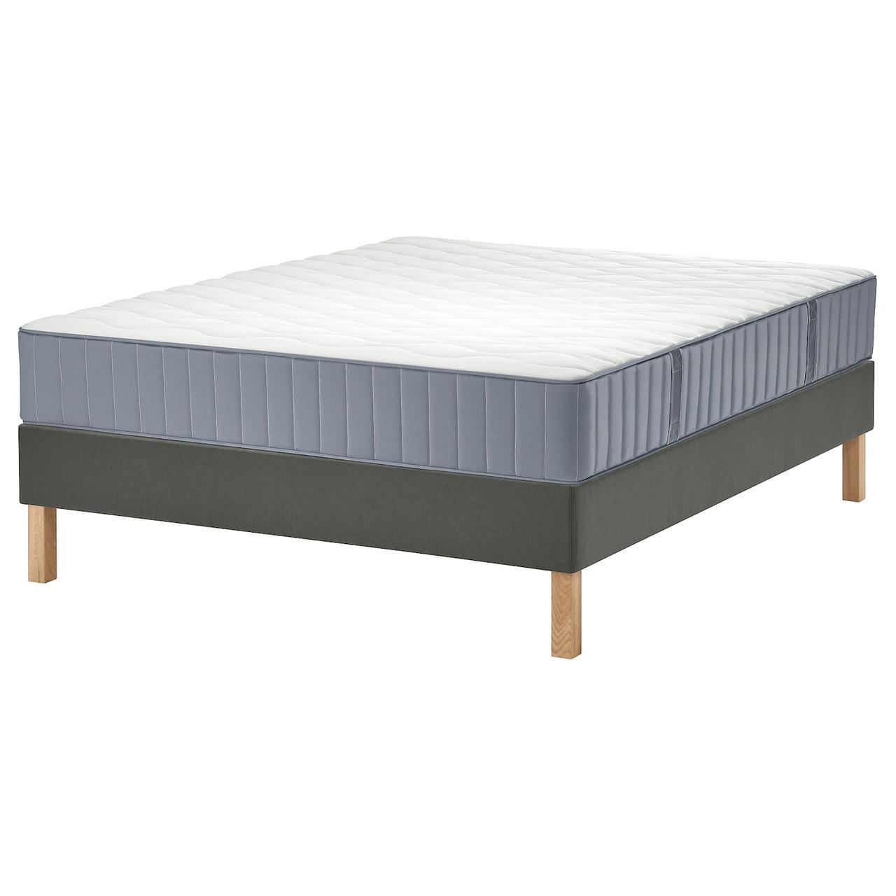LYNGÖR Ліжко Continental, фірма Vågstranda/світло-блакитний темно-сірий, 140x200 см IKEA 295.535.14