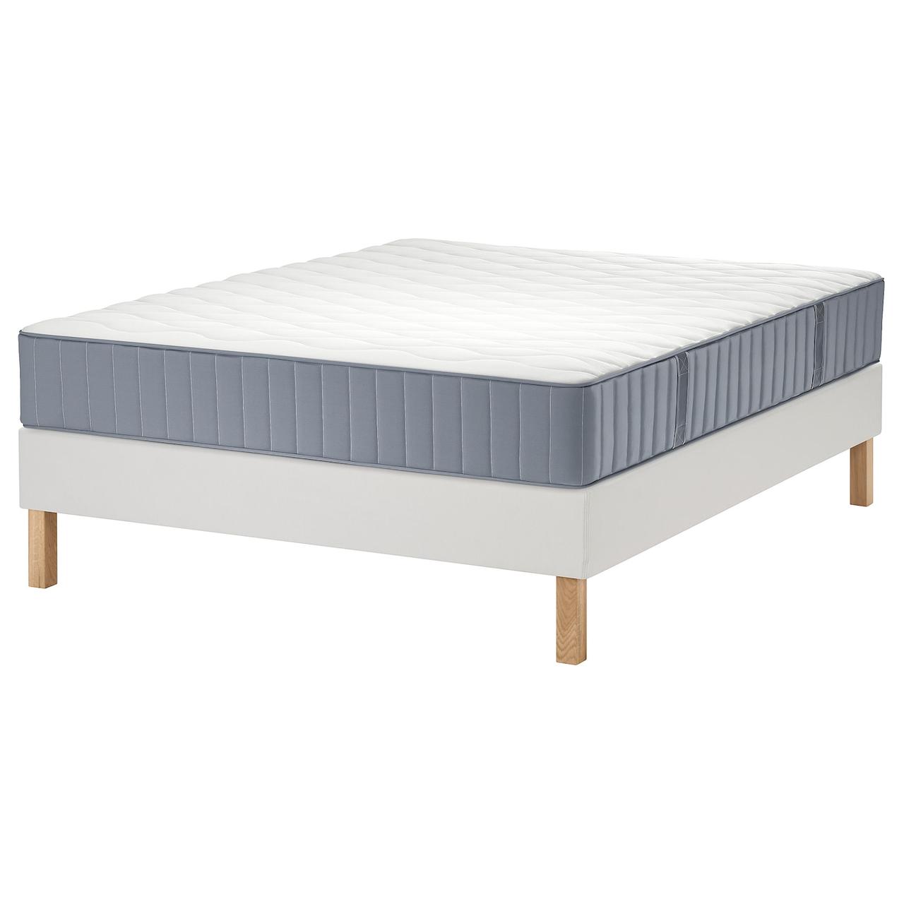 LYNGÖR Ліжко Continental, фірма Vågstranda/світло-блакитний темно-сірий, 140x200 см IKEA 095.542.08