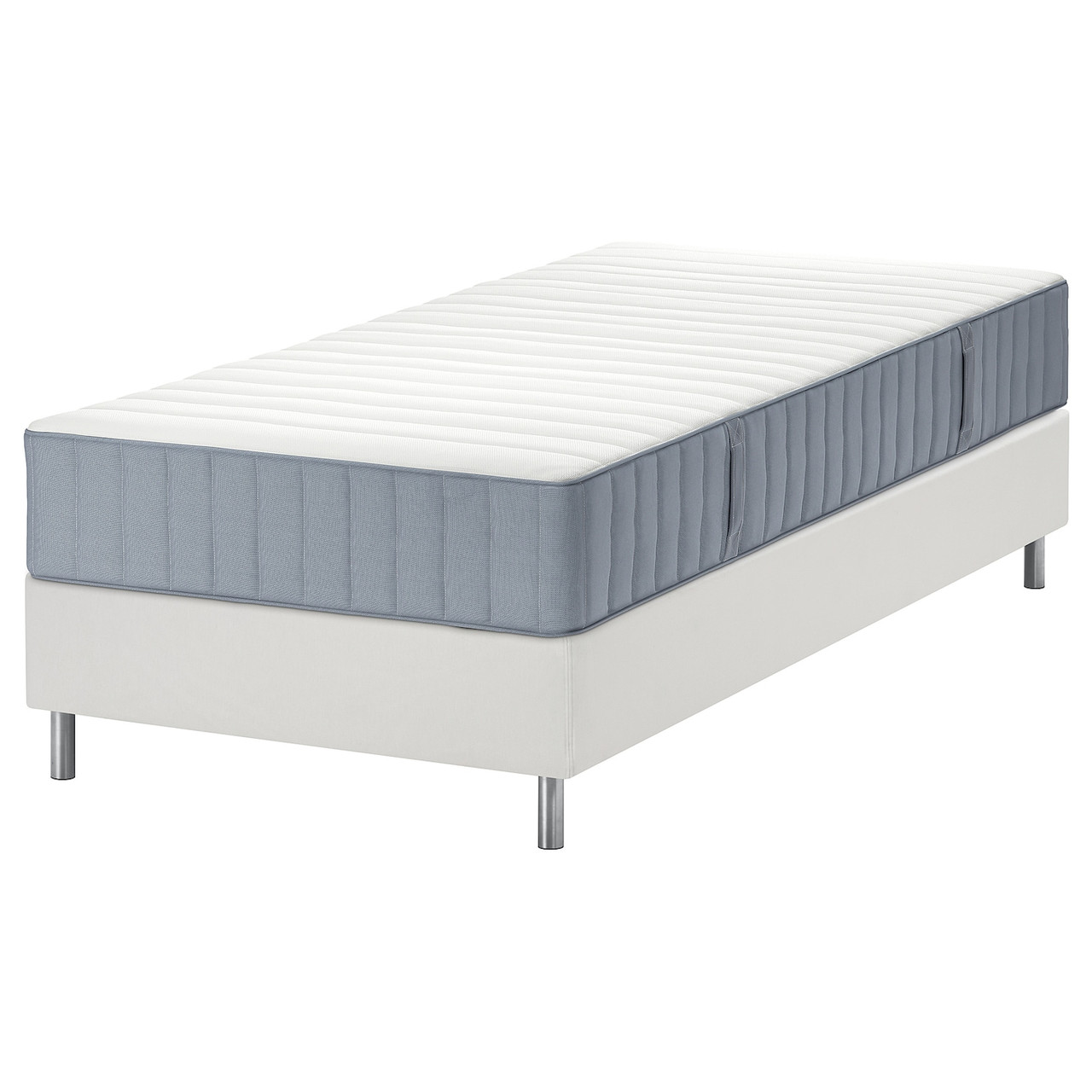 LYNGÖR Ліжко Continental, Valevåg середньої жорсткості/блакитний білий, 90x200 см IKEA 795.518.95
