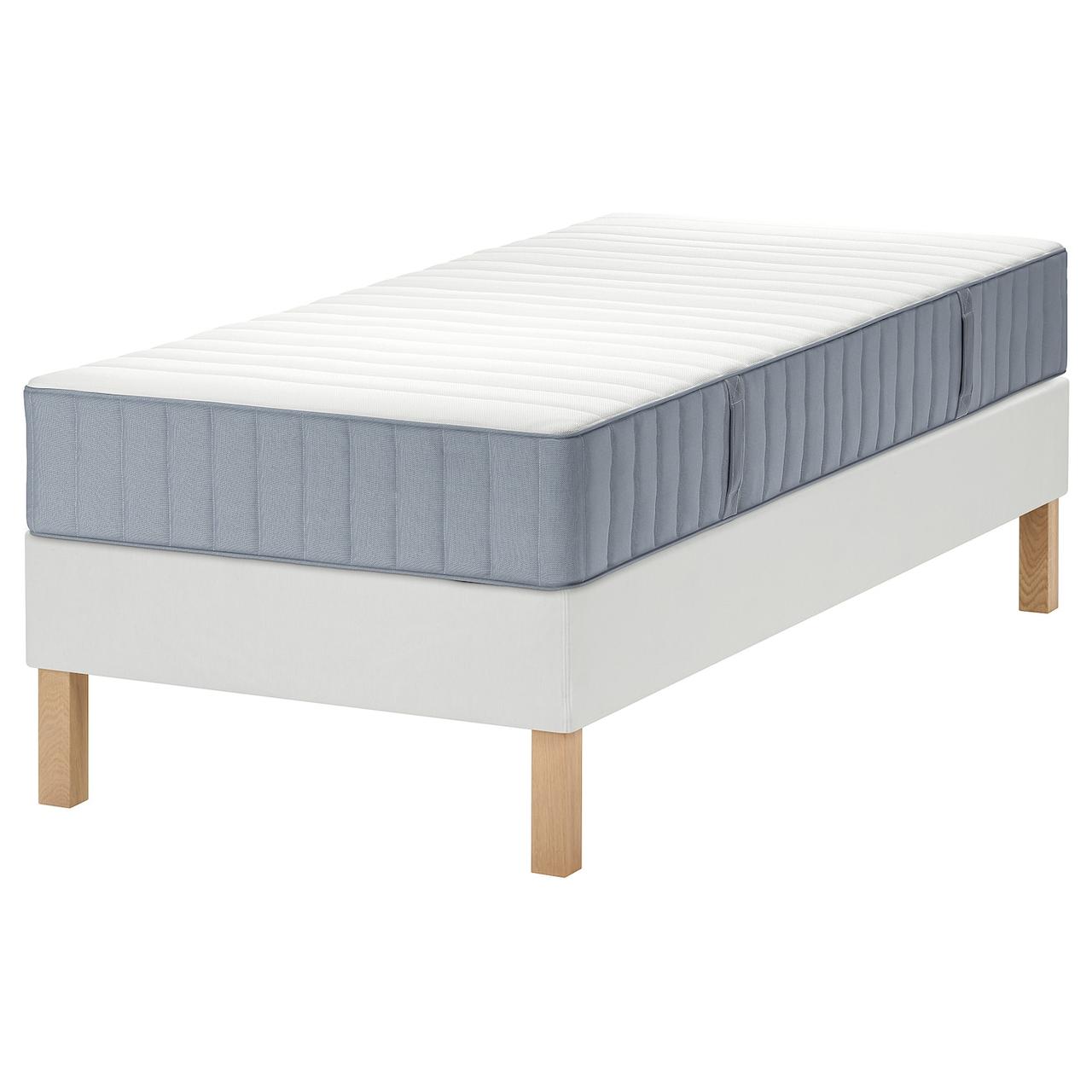 LYNGÖR Ліжко Continental, фірма Valevåg/світло-блакитний білий, 90x200 см IKEA 995.498.25