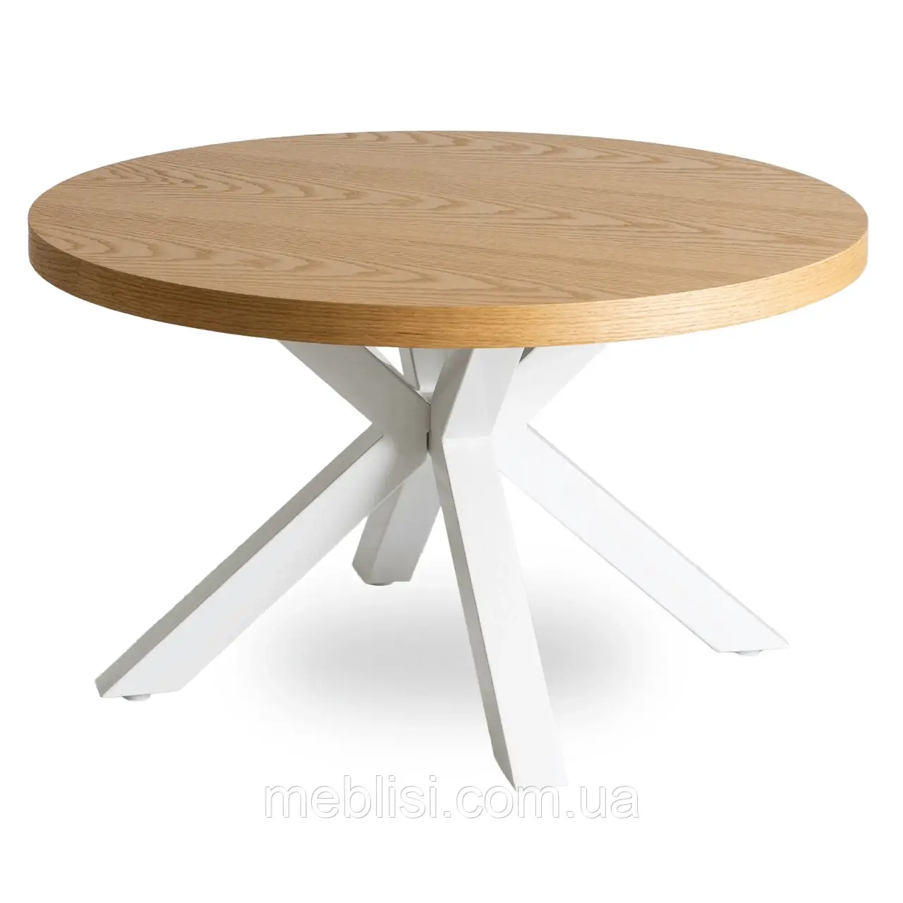 Круглий журнальний стіл 80 LINCOLN дуб золотий/білий (Польща MEBEL ELITE) ME.LINCOLN/D/B/L