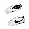 Чоловічі кросівки Nіke Cortez Взуття Найк Кортезы білі з чорним легкі шкіряні, фото 3