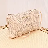Жіноча солом'яна сумка-косметичка, розмір 20/12 см, фото 3