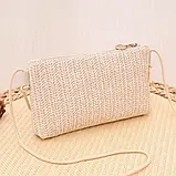 Жіноча солом'яна сумка-косметичка, розмір 20/12 см, фото 4