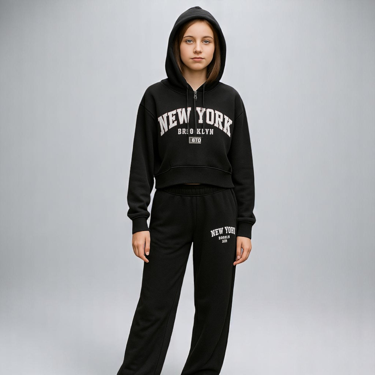 Костюм на Дівчинку двунитка 128-152 см 003562 Чорний