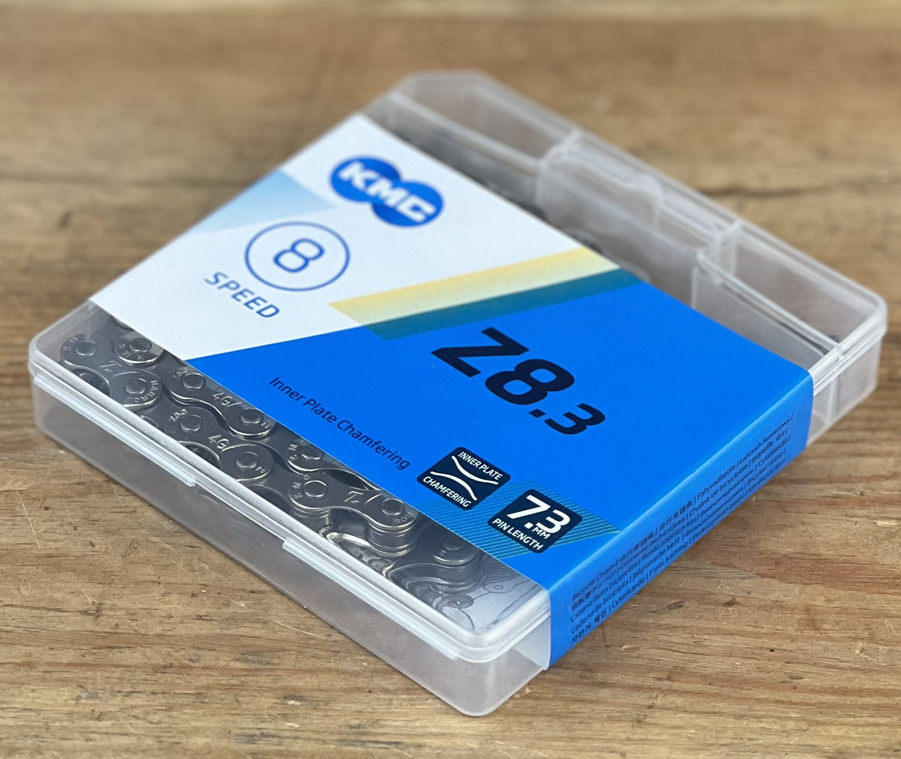 Ланцюг на велосипед KMC Z8.3 7-8 швидкостей 114 ланок + замок сріблястий / сірий, фото 1