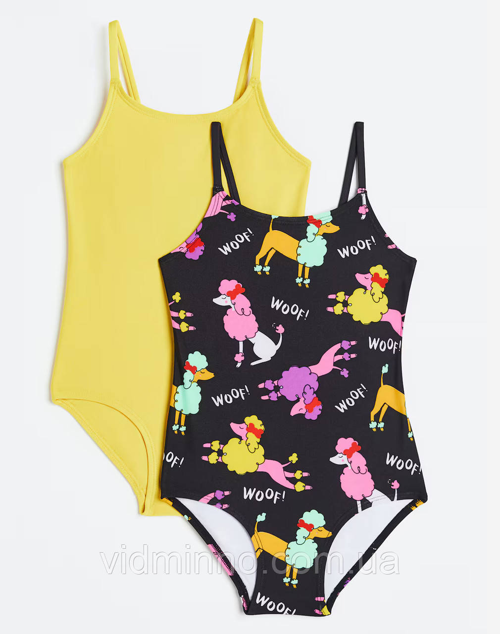 Cуцільні закриті купальники (набір 2 шт.) H&M на дівчинку р.98-104, 2-4 роки