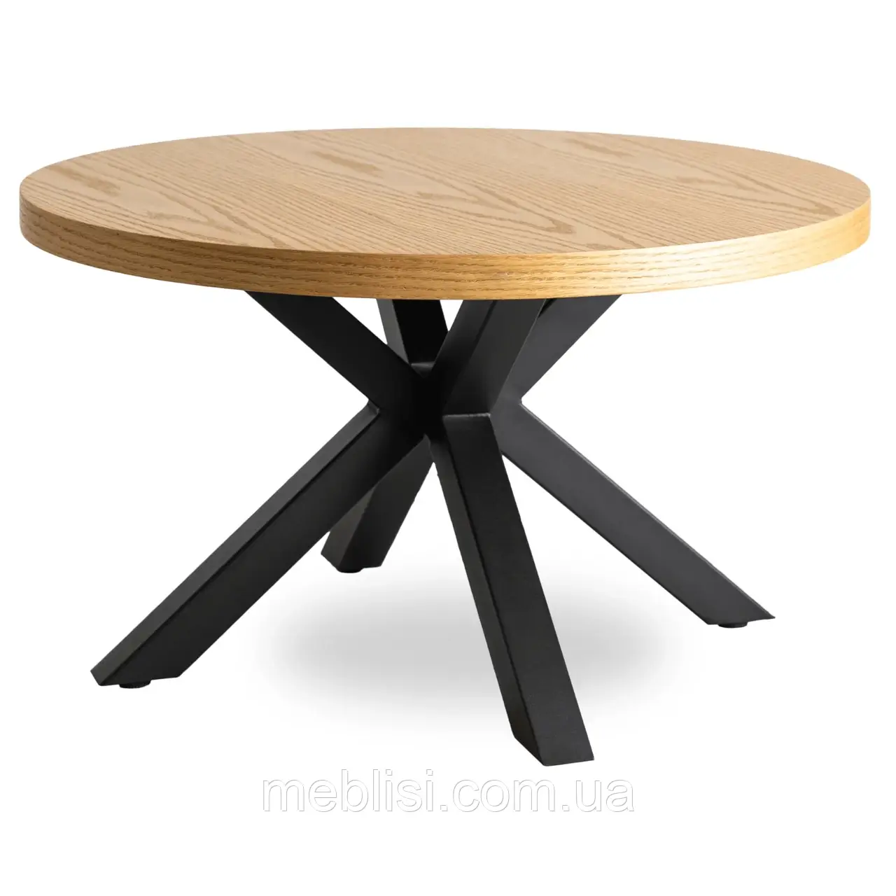 Круглий журнальний стіл 80 LINCOLN дуб золотий/чорний (MEBEL ELITE) ME.LINCOLN/D/CZ/L