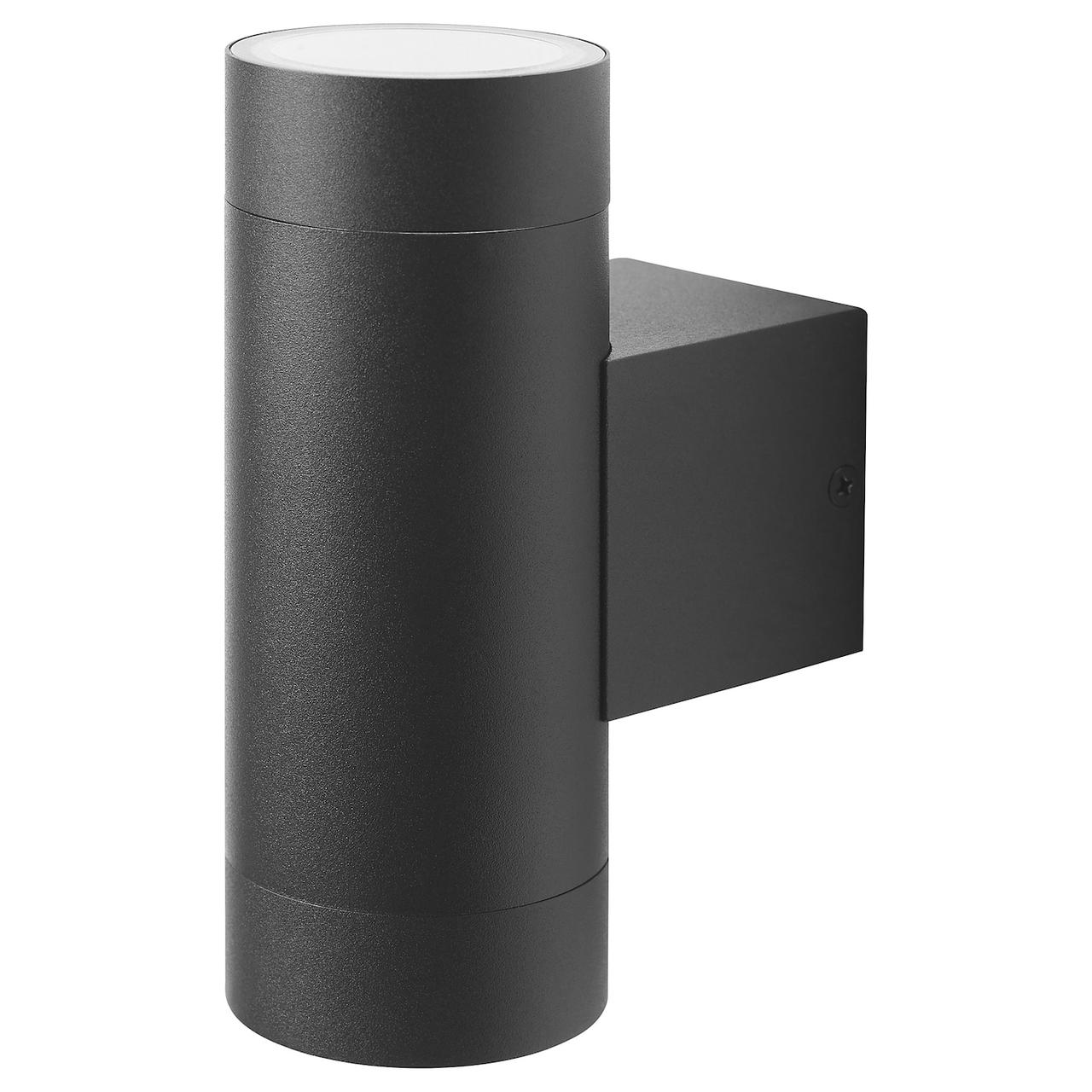 GRÖNSPRÖT Світильник настінний двосторонній стаціонарний монтаж зовнішній чорний 16см IKEA 905.561.94, фото 1