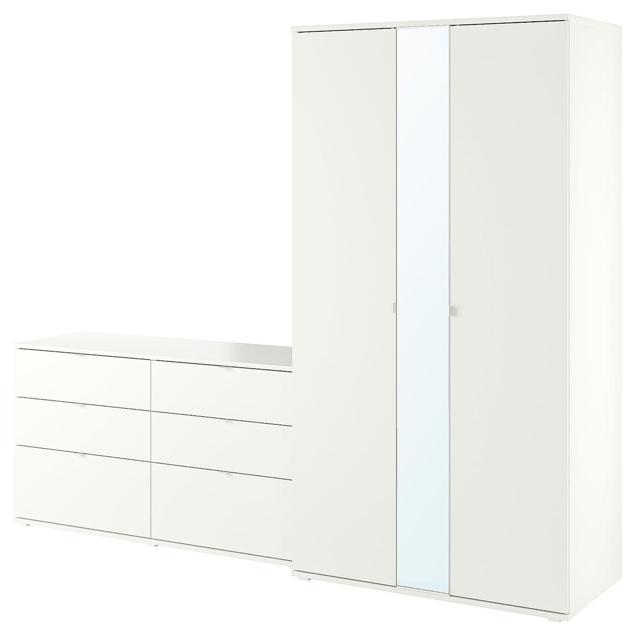 VIHALS Гардеробна комбінація біла 245х57х200 см IKEA 494.421.86