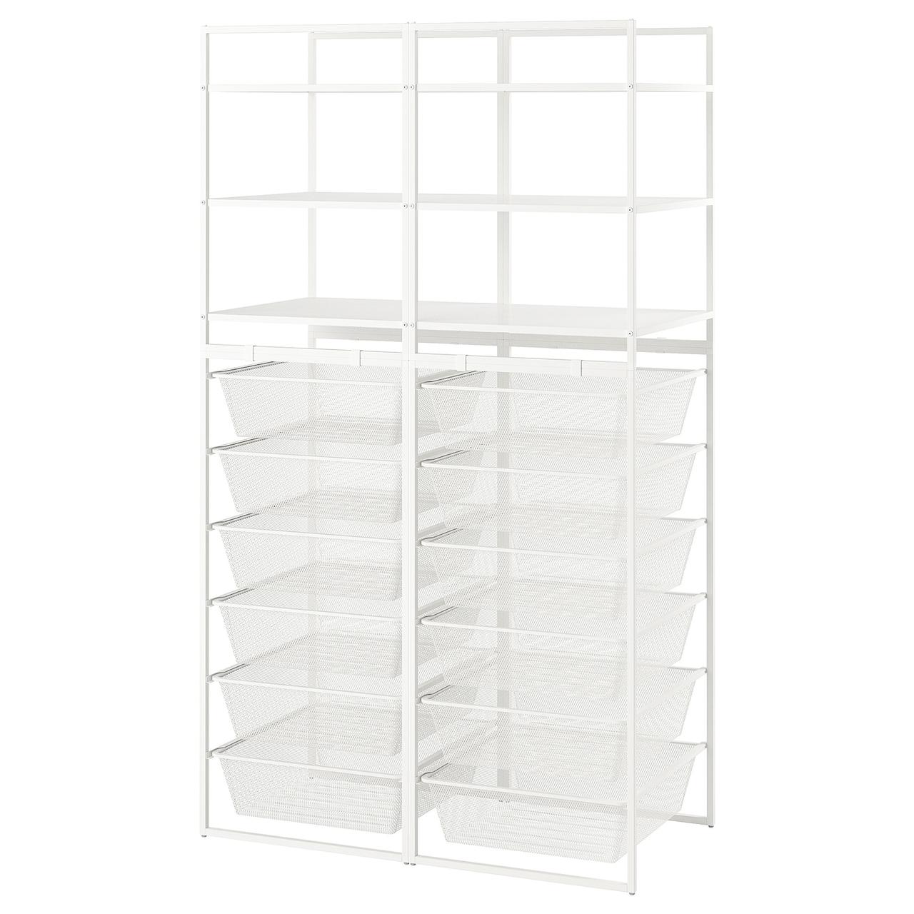 JONAXEL Комбінація шаф відкрита, біла, 99х51х173 см IKEA 393.239.90