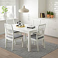 LANEBERG/EKEDALEN Стіл і 4 стільці, білий/білий світло-сірий, 130/190x80 см IKEA 893.047.91, фото 3