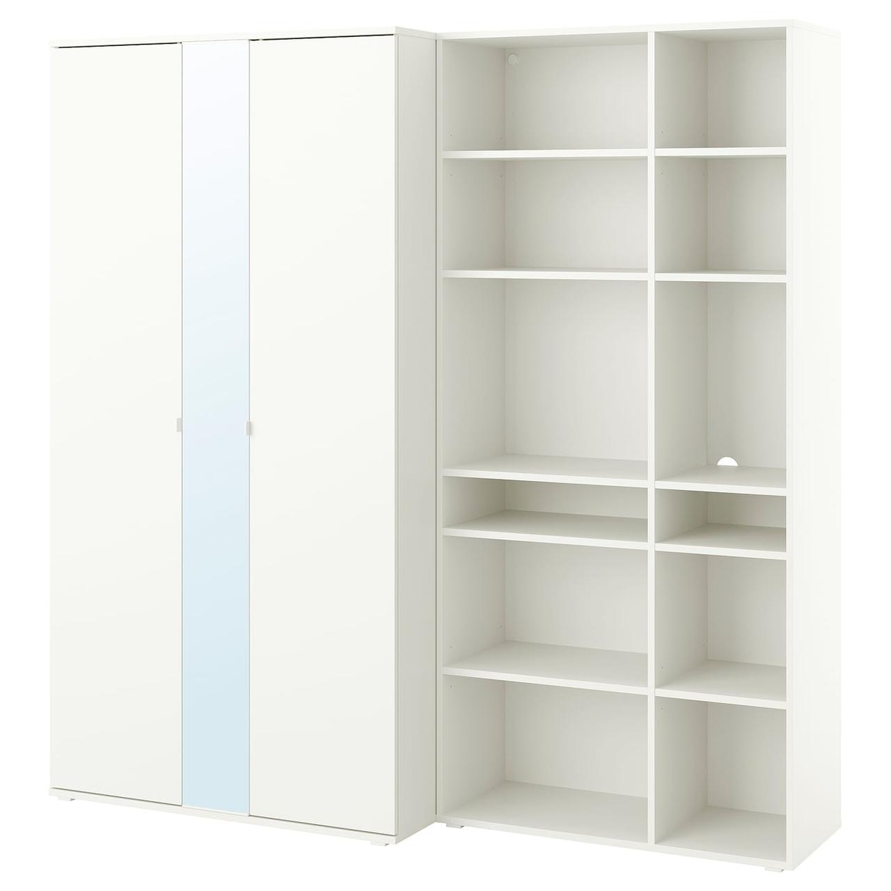 VIHALS Гардеробна комбінація біла 200х57х200 см IKEA 594.421.95