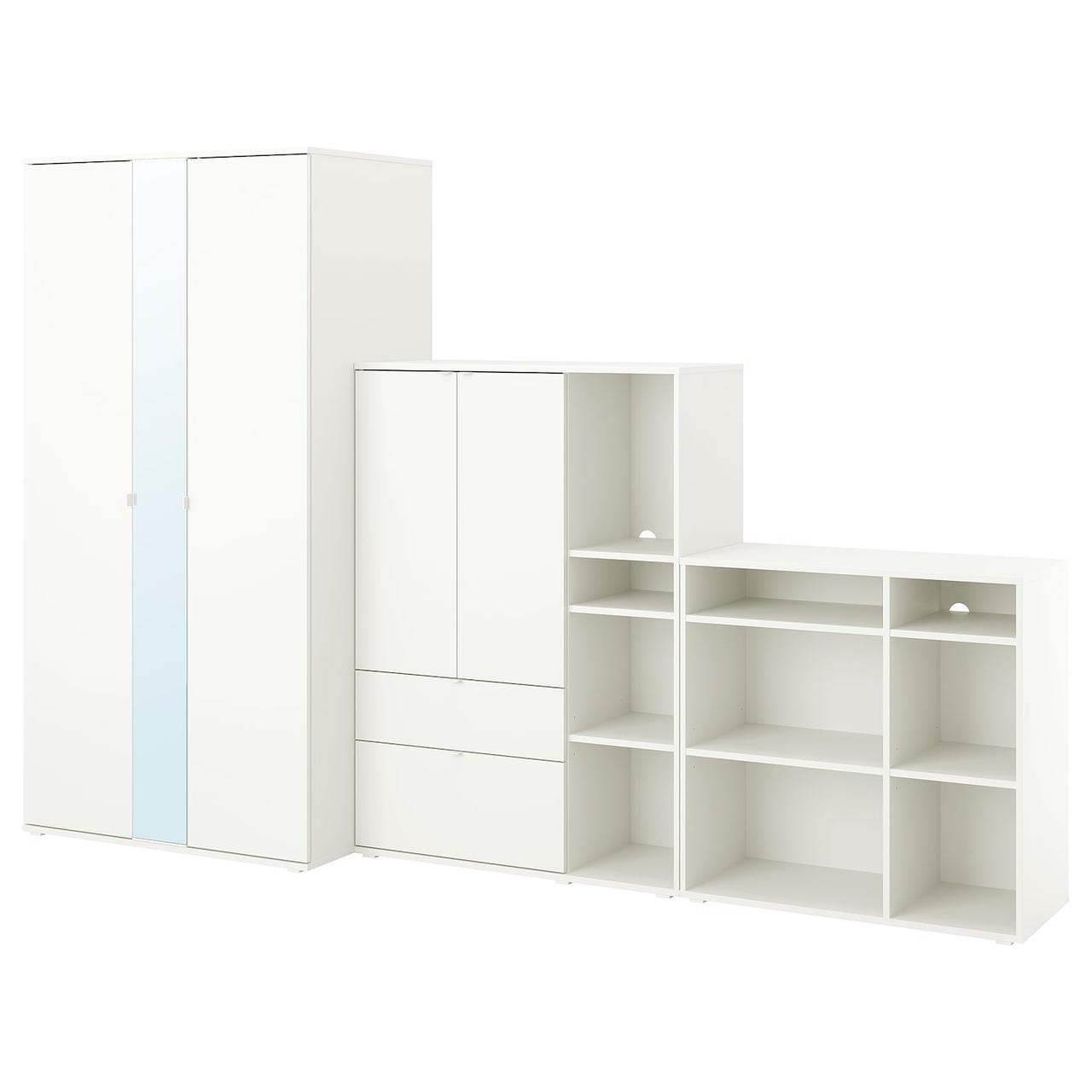 VIHALS Гардеробна комбінація, біла, 305х57х200 см IKEA 494.421.91