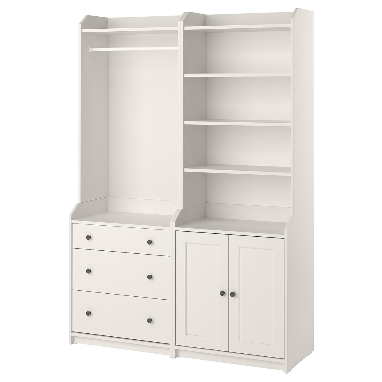 HAUGA Книжкова шафа, білий, 139x46x199 см IKEA 093.886.38