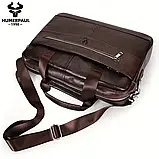 Сумка для ноутбуку чоловіча коричнева Humerpaul ,колір кави, фото 4