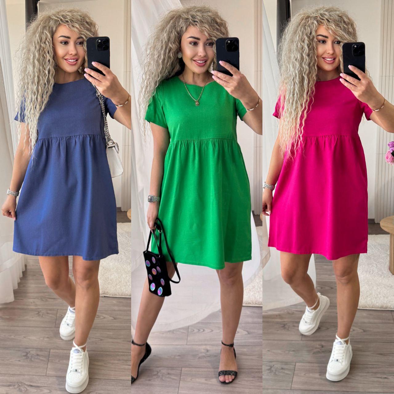 Жіноча сукня лляна легка комфортна стильна, фото 1