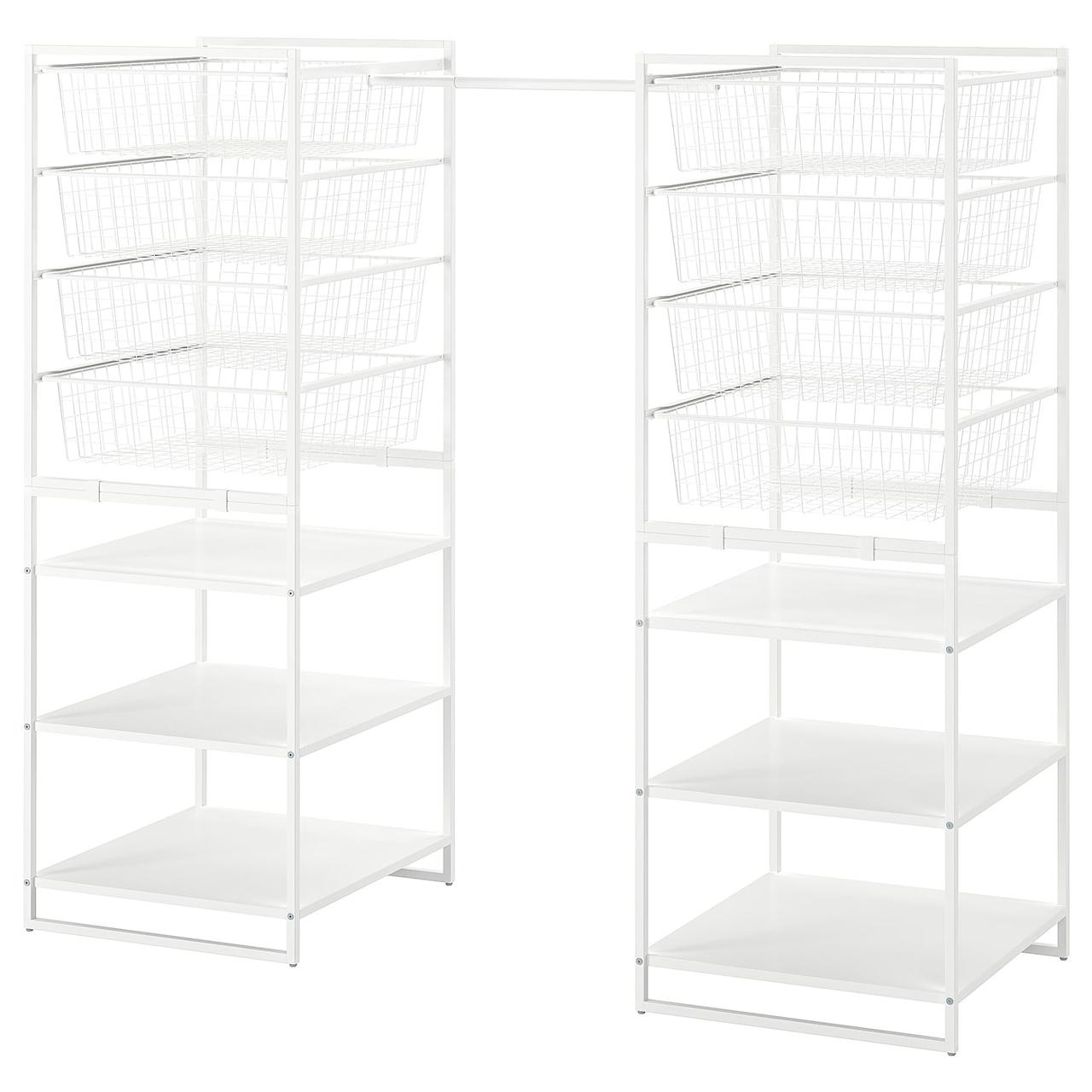 JONAXEL Гардеробна комбінація біла 142-178х51х139 см IKEA 593.175.54