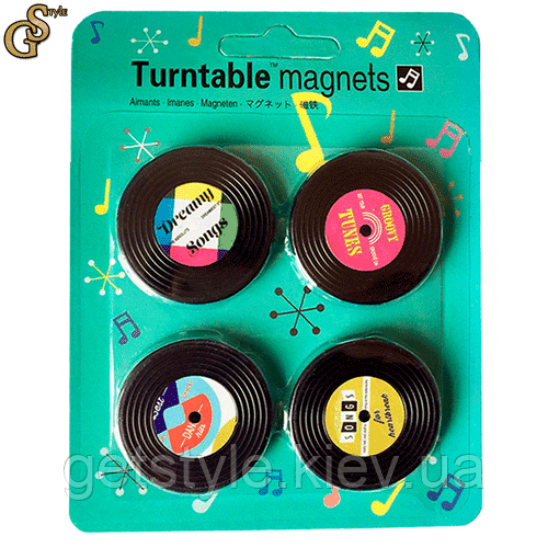 Магніти Грампластинка Turntable Magnets 4 шт.