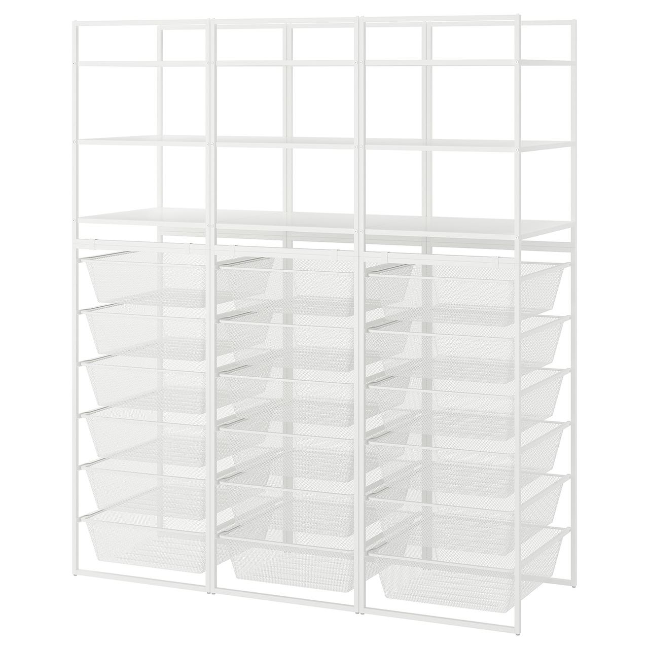 JONAXEL Комбінація шаф відкрита, біла, 148х51х173 див IKEA 192.976.85