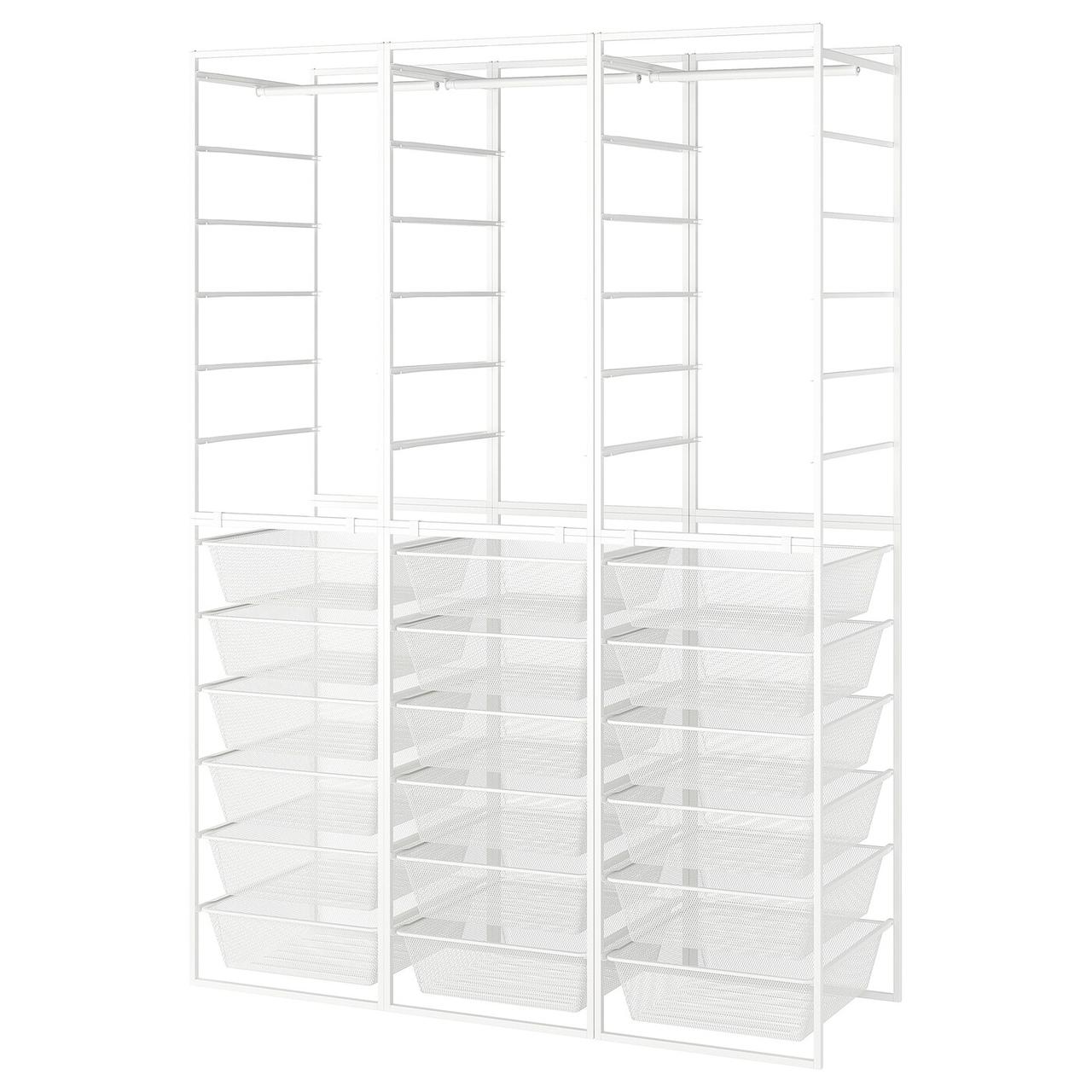 JONAXEL Гардеробна комбінація біла 148х51х207 см IKEA 593.114.63
