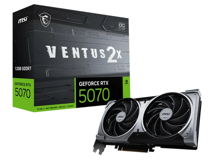 Відеокарта MSI GeForce RTX 5070 Ventus 2X OC 12GB GDDR7 DLSS4 (5070 12G VENTUS 2X OC)