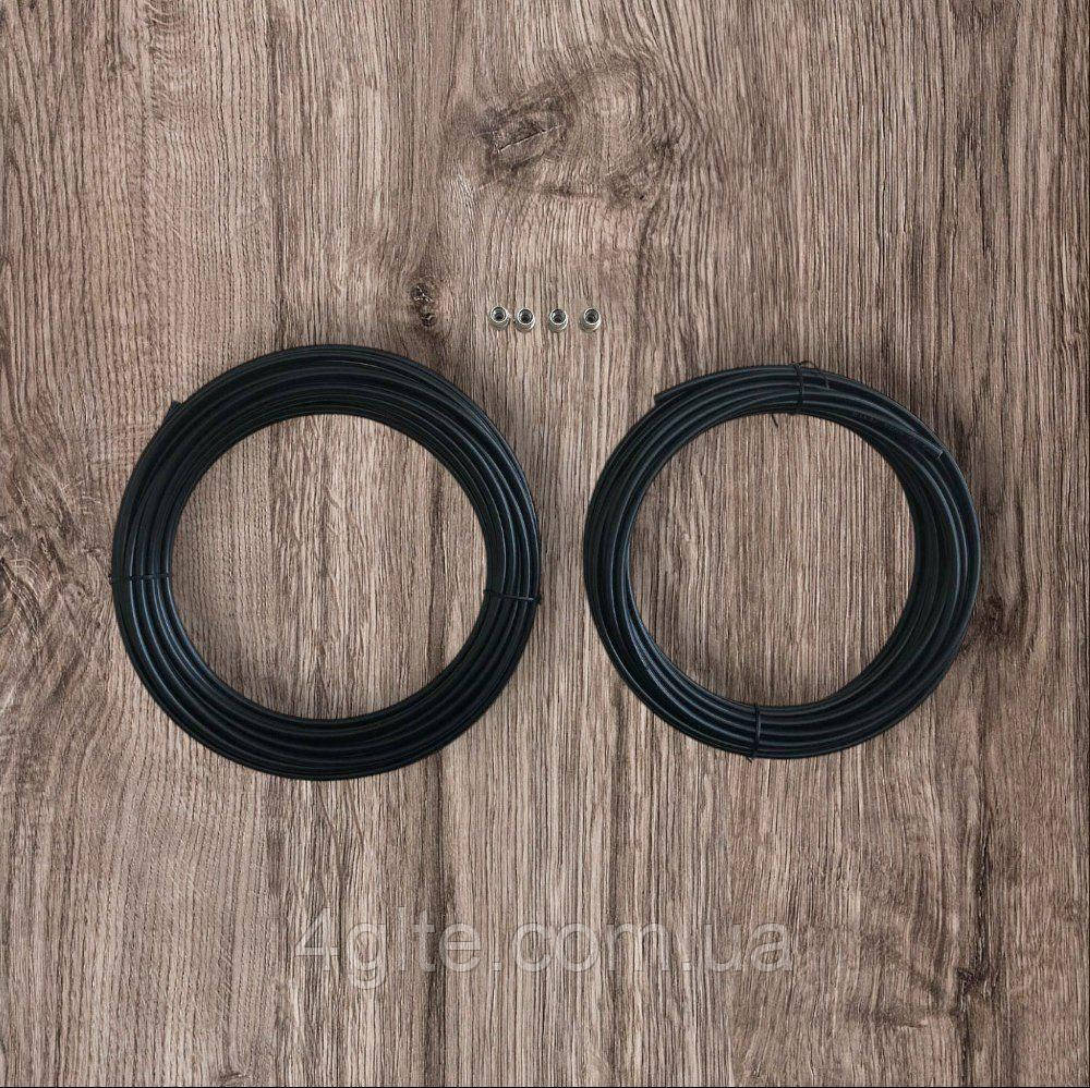 Кабель коаксіальний RG-58 (50 Ом) — 2 по 5 метрів + 4 роз'єми типу F (MIMO), фото 1