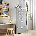SMÅSTAD/PLATSA Комод, 6 ящиків, білий/сірий, 60x57x123 см IKEA 293.877.27, фото 2