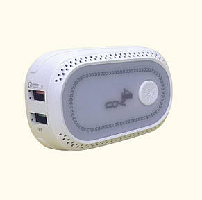 Зарядний пристрій USB 4you A42 зі швидкою зарядкою, з нічником (28W, 5A, Fast Charger QC 3.0, 2USB) white, фото 1