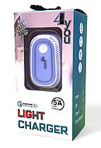 Зарядний пристрій USB 4you A42 зі швидкою зарядкою, з нічником (28W, 5A, Fast Charger QC 3.0, 2USB) white, фото 3