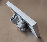 Розетка електрична подвійна біла GRANO OVIVO прихованого монтажу врізна без заземлення, фото 3