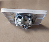 Розетка електрична подвійна біла GRANO OVIVO прихованого монтажу врізна без заземлення, фото 7