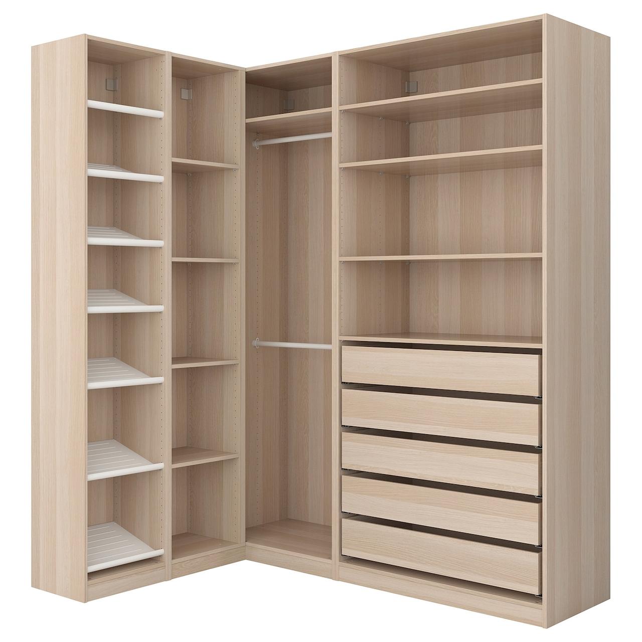 PAX Шафа кутова дуб білий морений 160/188х236 см IKEA 992.179.96